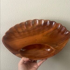 Kamani Wood Scalloped Serving Dish